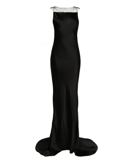 Maison Margiela Black Hammered Satin Gown