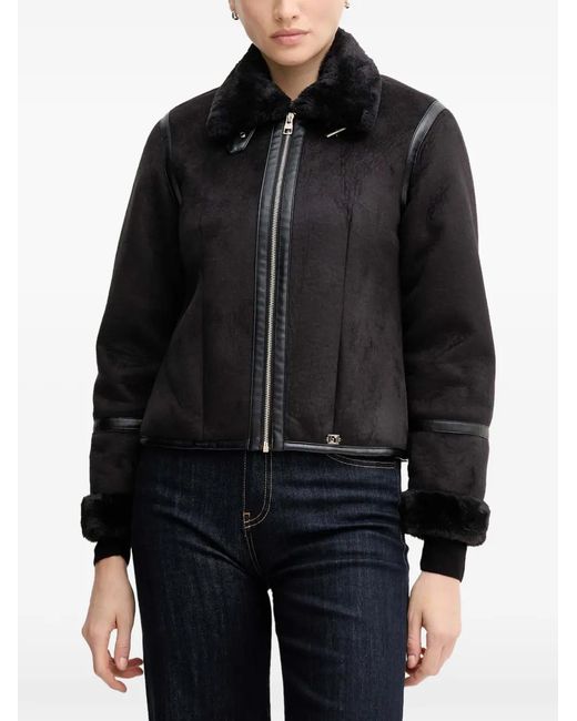 GAUDI Black Textured-Collar Jacket