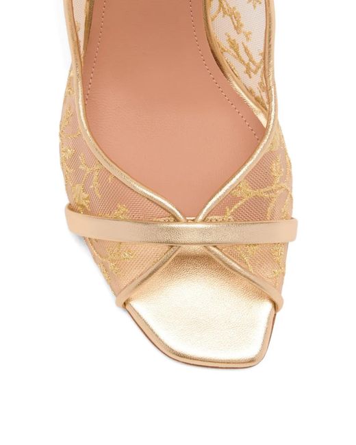 Malone Souliers Natural Noah Flower-Embroidered Sandals
