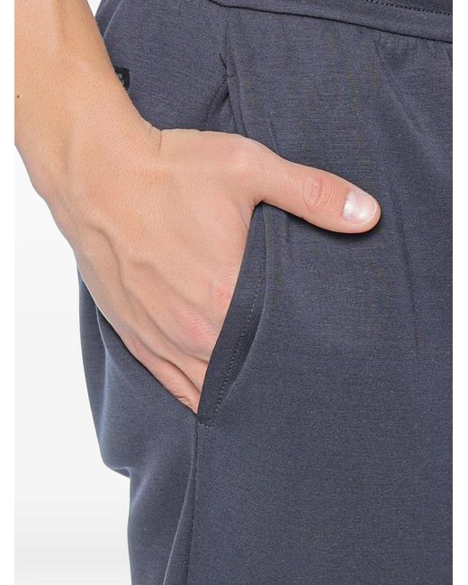 ARMANI EXCHANGE Blue Drawstring-Waist Pleated Trousers for men