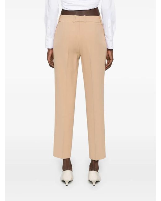 Ermanno Scervino Natural Tailored Straight-Leg Pants With Fitted Waistband