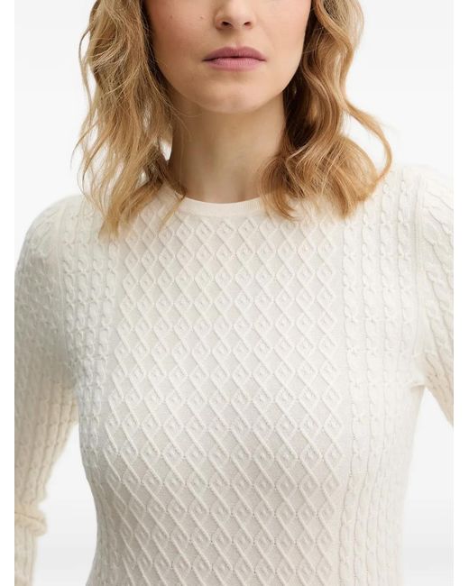 Guess White Hana Crew-Neck Sweater