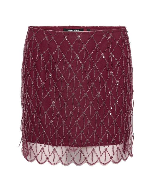 ROTATE BIRGER CHRISTENSEN Purple Sequins Mini Skirt Dark