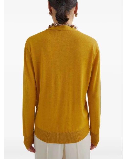 Jil Sander Yellow Knitted Cardigan