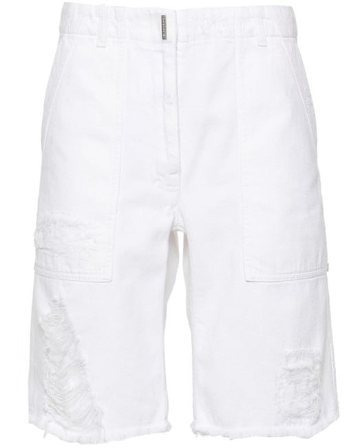 Shorts denim a vita media di Givenchy in White