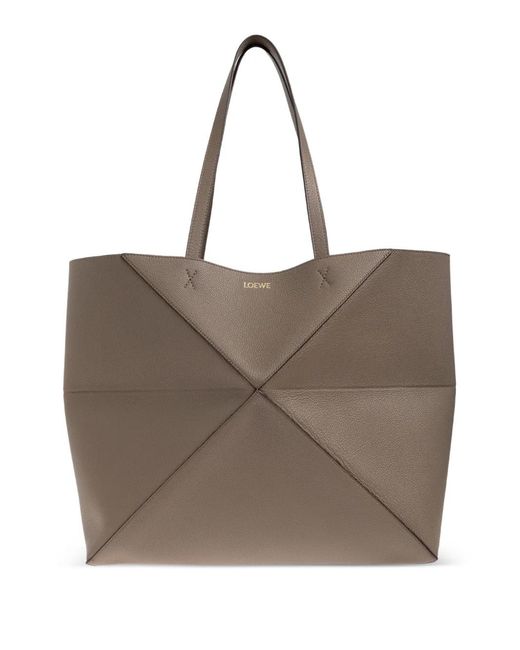Loewe Brown Puzzle Fold Tote Bag