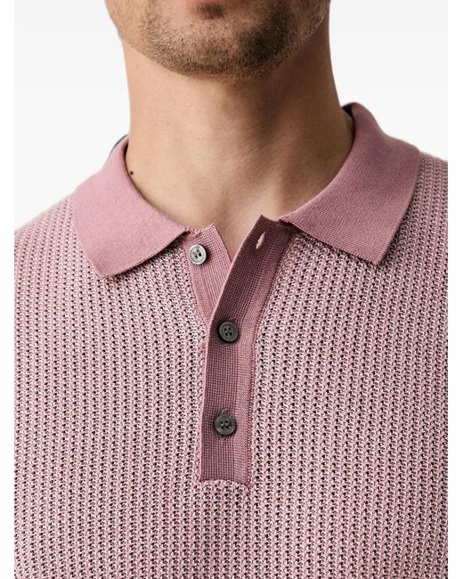 Joop! Pink Textured-Knit Polo Shirt for men