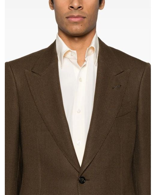 メンズ Tom Ford バスケットウィーブ ジャケット Brown