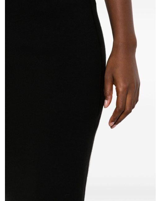 Saint Laurent Black Wool Midi Pencil Skirt