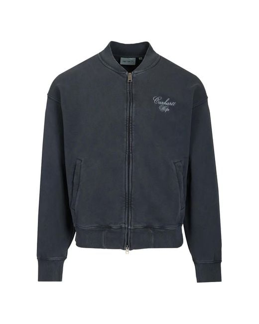 Carhartt Blue Longhand Logo-Embroidered Jacket for men