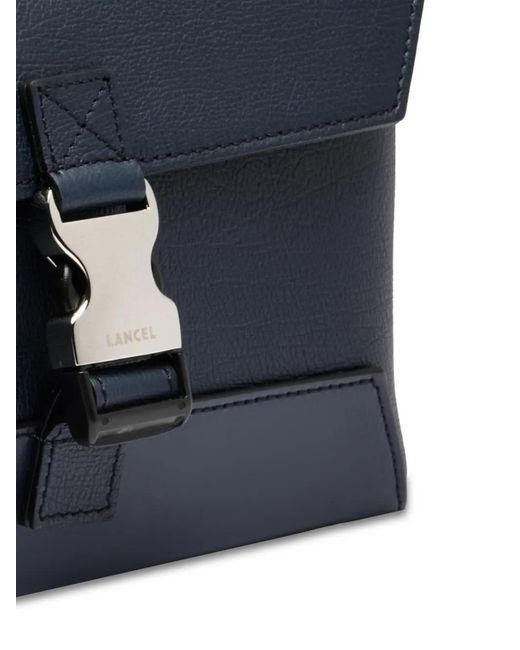 Lancel Blue Milo Buckle Messenger Bag for men