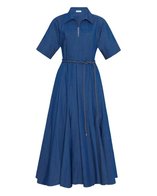 Vestido camisero con cinturón Rosetta Getty de color Blue