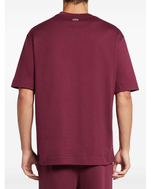 Lacoste Red Bordeaux Logo-patch Cotton T-shirt for men