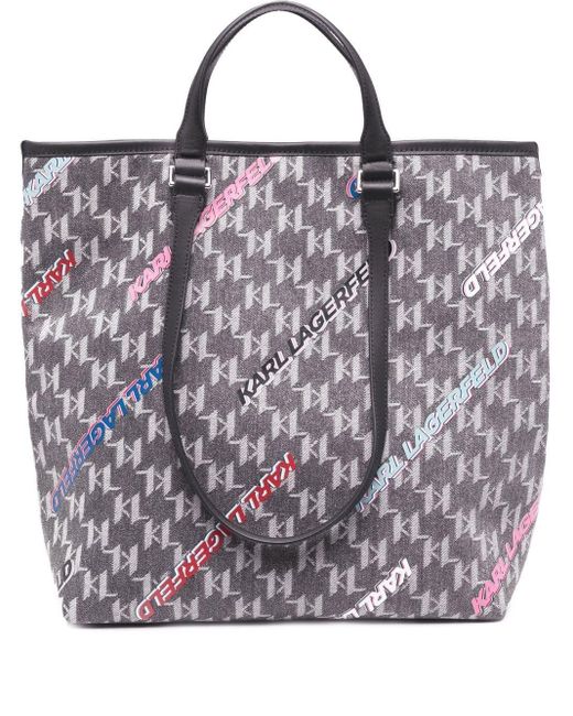 Karl Lagerfeld Cotton K/monogram Tote Bag in Grey (Grey) Lyst Canada
