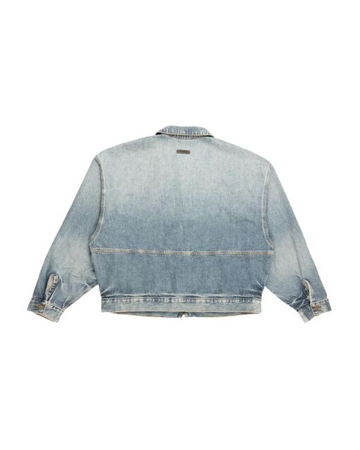 Fear Of God Blue Zip-Front Denim Jacket