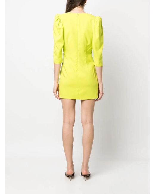 DSquared² Yellow Puff-Sleeve Mini Dress