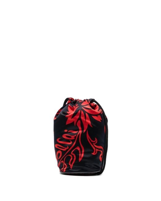 Sacai Red Floral-print Bucket Bag