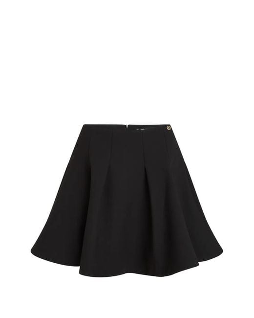 Karl Lagerfeld Black Mini Logo-Detail Pleated Skirt