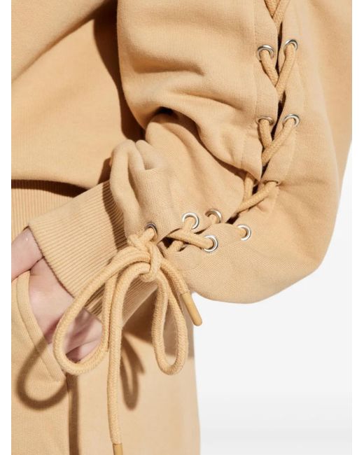 ROTATE BIRGER CHRISTENSEN Natural Lace-Up Sweatshirt