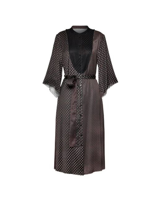 Maison Margiela Black Robe Mi-Longue À Taille Ceinturée