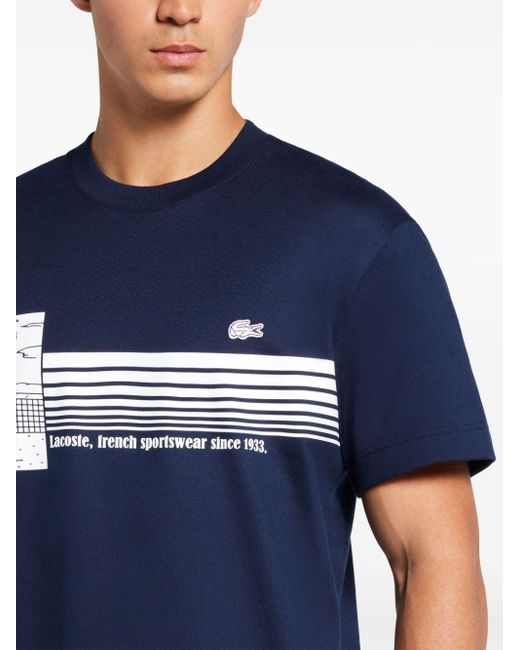Lacoste T-Shirt aus Baumwolle in Blue für Herren