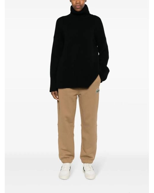 Lacoste Natural Logo-Patch Cotton Track Pants