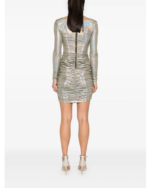 MITILIANE COUTURE Gray Midikleid Mit Holografischem Effekt