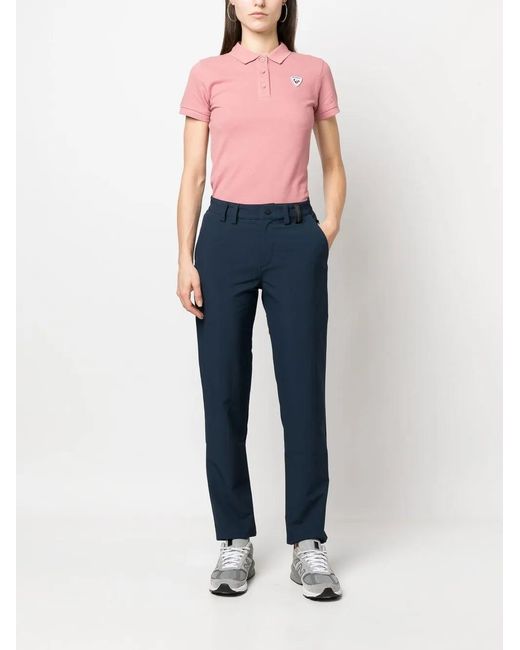 Rossignol Pink Logo-Applique Polo Shirt