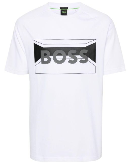 T-shirt à logo imprimé Boss pour homme en coloris White