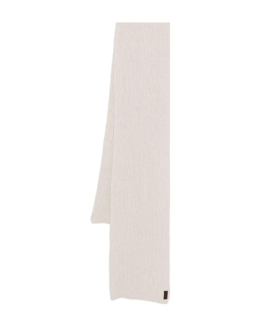 Paul & Shark White Ribbed-Knit Scarf for men