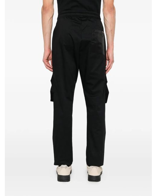 Yes London Black Panelled Cargo Pants for men
