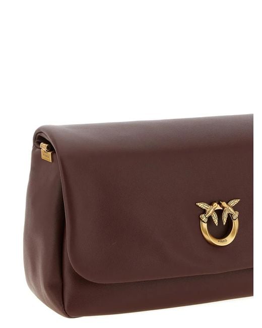 Borsa A Tracolla Love Media di Pinko in Brown