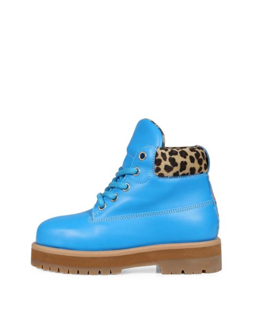 PDF Blue Strada Low Leopard-Print Boots for men