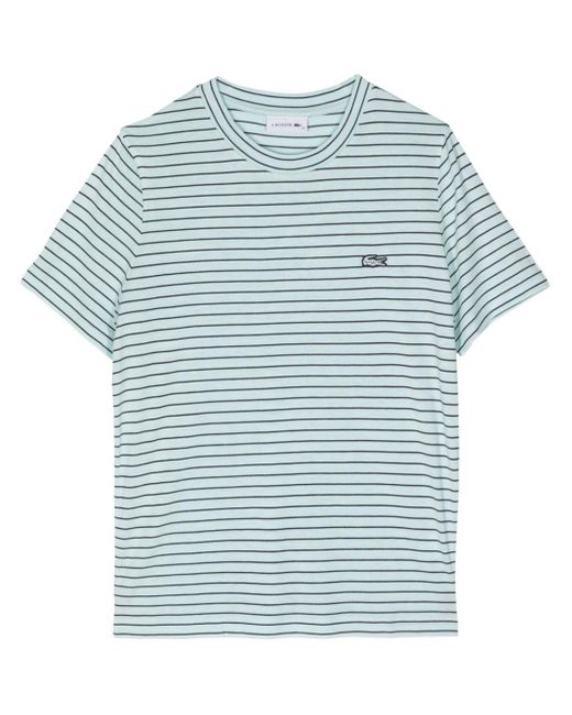 T-shirt à logo brodé Lacoste en coloris Blue