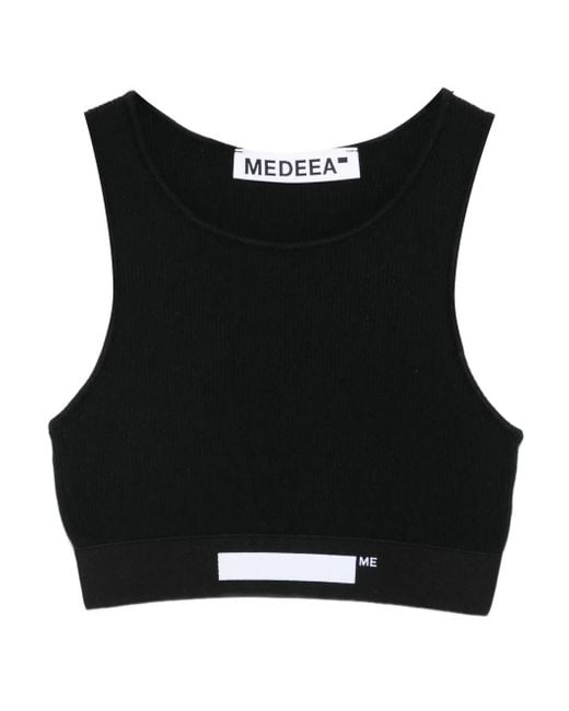 MEDEA Black Logo-Detail Tank Top
