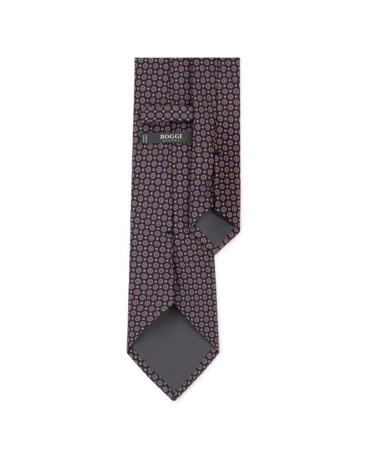 Boggi Purple Tie Medallion-Pattern Silk for men