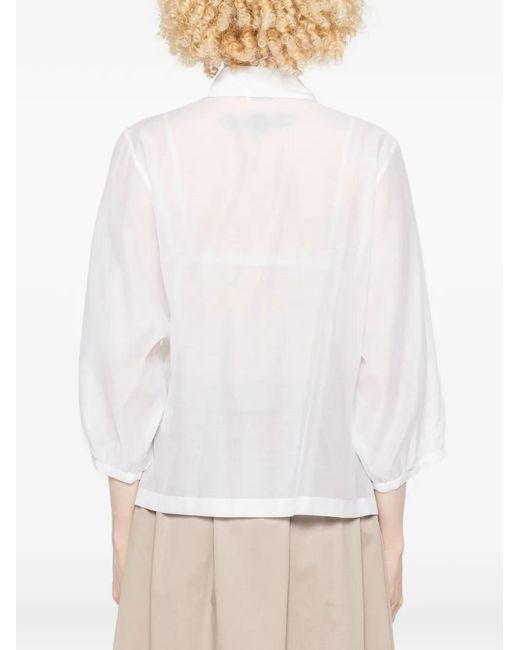 Peserico White Embellished Blouse