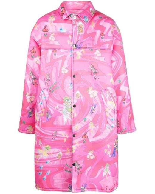 Liberal Youth Ministry Pink Patterne Scuba Coat for men