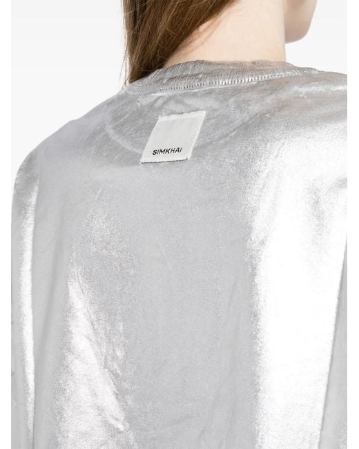 T-Shirt À Effet Métallisé Jonathan Simkhai en coloris White