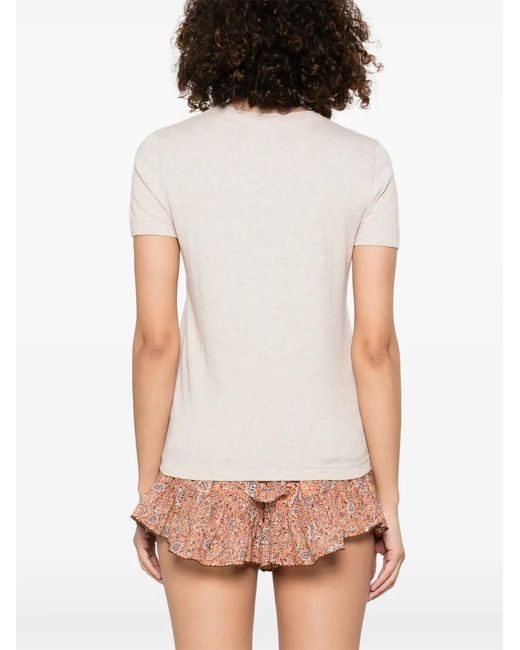 Bompard White Fine-Knit T-Shirt