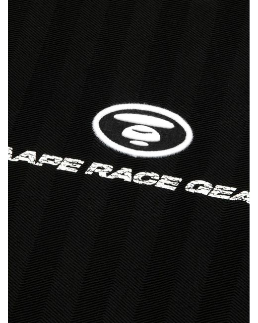 Aape By A Bathing Ape Black Moonface Logo-Patch Panelled Tank Top for men