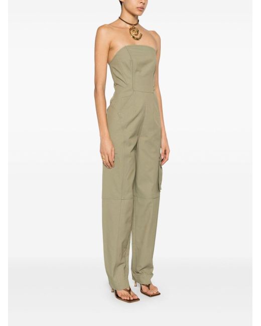 Cult Gaia Virginia Strapless Jumpsuit in Green | Lyst