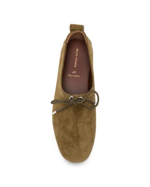 Wales Bonner Green Suede Lace-Up Loafers