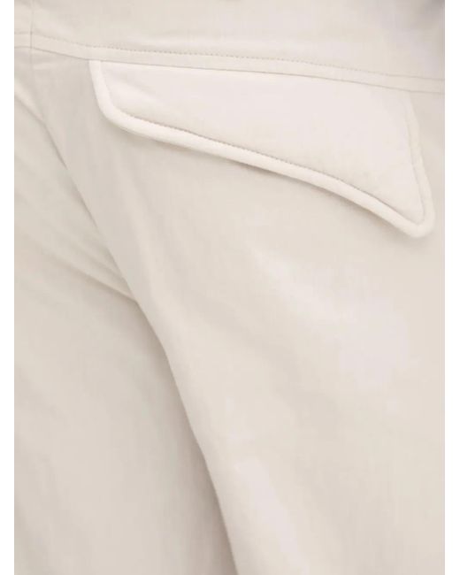 HELIOT EMIL White Curved-Panel Trousers for men