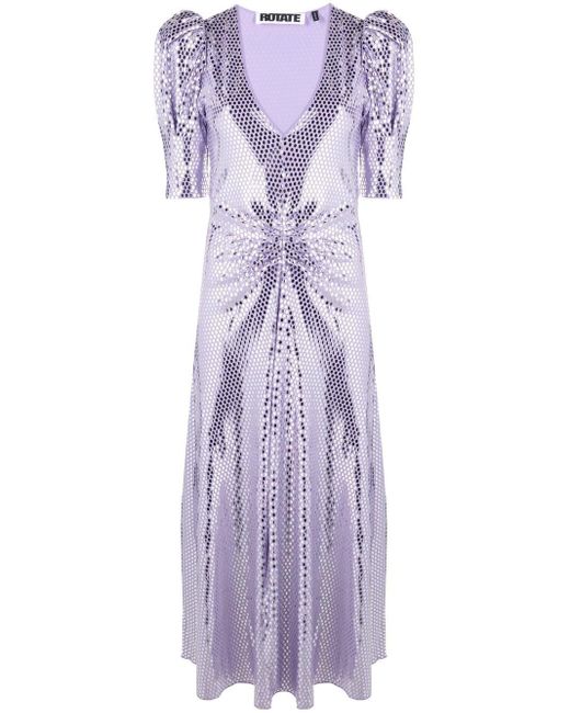 ROTATE BIRGER CHRISTENSEN Synthetic Sierina Draped Dress in Purple | Lyst
