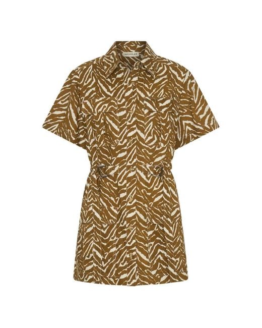 Nicholas Metallic Zebra-Print Mini Dress
