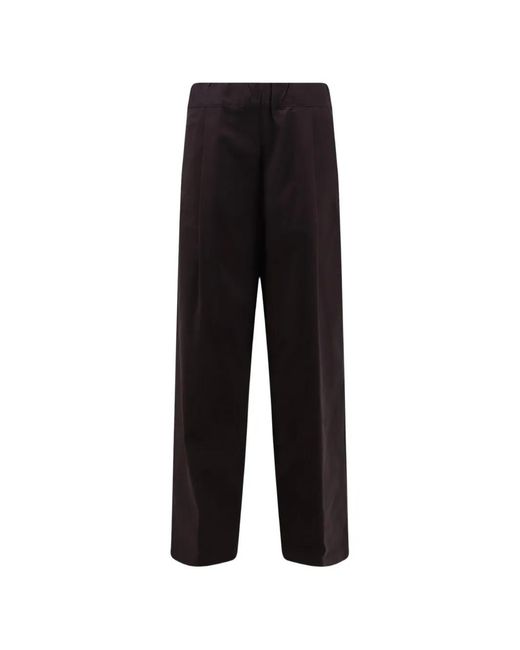 Semicouture Black High-Waisted Wide-Leg Trousers