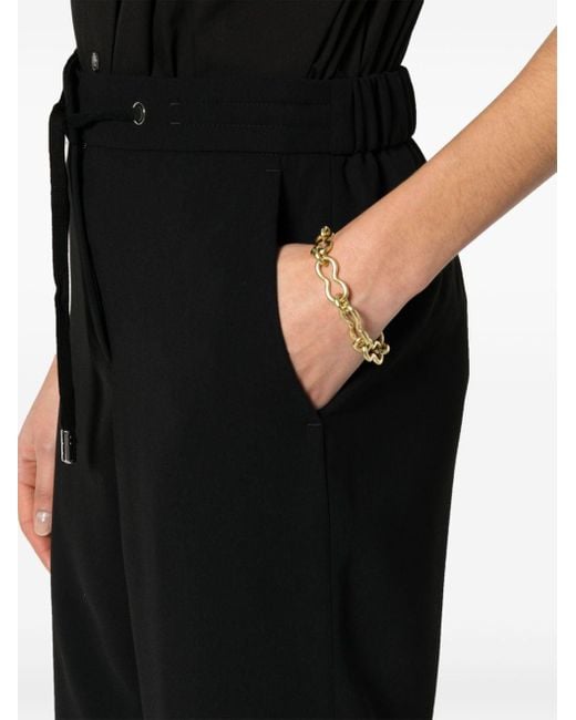 Peserico Black Cropped Tapered Trousers
