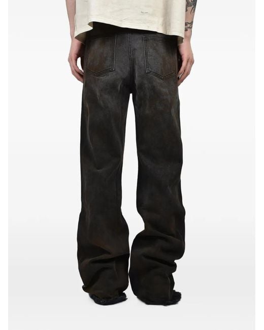 SEKRIT Black Cross-Patch Flared Jeans for men