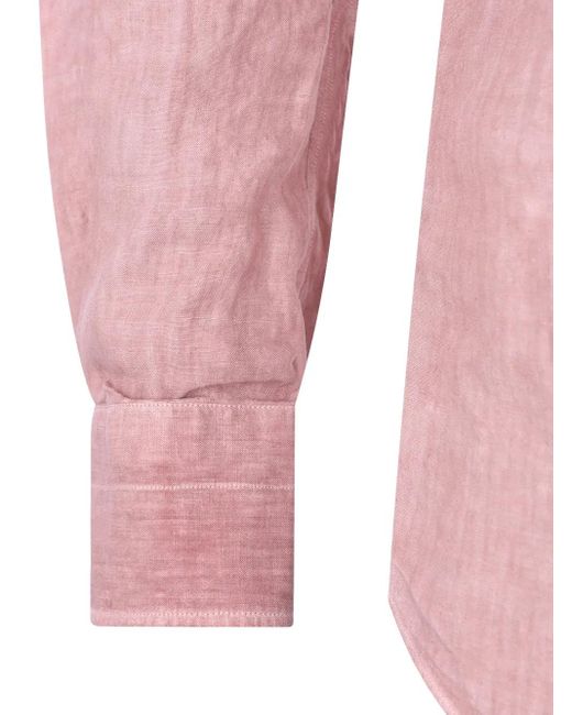 メンズ Eleventy Linen Shirt Pink